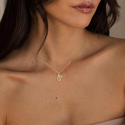 Rotnso Dainty Gold Initial Necklaces for Women Girls, 14K Gold Plated Tiny Letter Pendant Necklace Simple Cute Custom Personalized Monogram Name Choker Trendy Minimalist Jewelry Gift for Teen Girls in Saudi Arabia