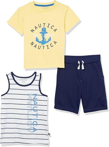 مجموعات Nautica (KHQ) للأولاد مكونة من 3 قطع تي شيرت وقميص بدون أكمام ومجموعة قصيرة متماسكة in Kuwait