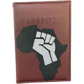 Afro Amour™ Passport Cover Vaccine Card Holder Combo Melanin Black Girl Magic Passport Holder (Caramel Africa Heart)