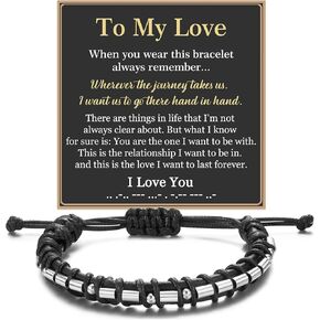 Jeka أنا أحبك سوار جلدي للرجال للابن والأب والزوج وهدايا عيد الحب in Kuwait