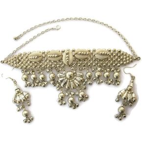 انديا ستوب قلادة طويلة بنمط بوهو بسلسلة متصلة بالخرز مقاس 8 ملم من سنو فلاك | مجوهرات عصرية فريدة للنساء | نمط تقليدي عتيق بنمط غجري هيبي ريترو, أحجار كريمة, سنو فليك in Kuwait