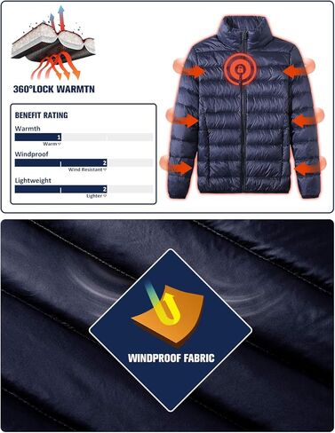 معطف شتوي من Camii Mia Kids Big Boys سترة منتفخة قابلة للتعبئة خفيفة الوزن لبدلة الثلج معاطف خارجية منتفخة in Kuwait