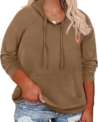 RITERA Women's Plus Size Hoodies Tie Dye Hoodie Long Sleeve Sweatshirts Drawstring Pullover Casual Sweater top L-5XL in Kuwait