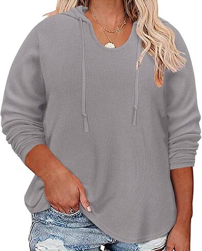 RITERA Women's Plus Size Hoodies Tie Dye Hoodie Long Sleeve Sweatshirts Drawstring Pullover Casual Sweater top L-5XL in Kuwait