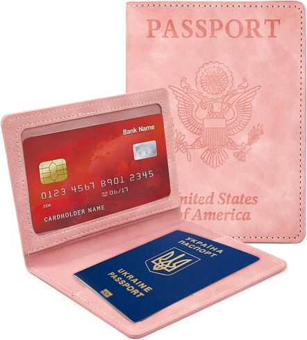 مجموعة حامل جواز السفر وحامل بطاقات اللقاح، محفظة جواز السفر، حافظة غطاء جواز السفر للنساء والرجال (رمادي فاتح) قطعة واحدة in Kuwait