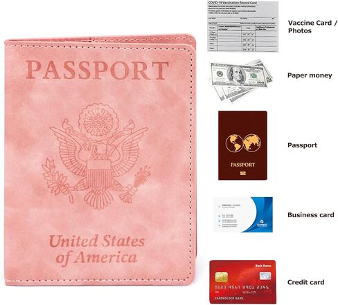 مجموعة حامل جواز السفر وحامل بطاقات اللقاح، محفظة جواز السفر، حافظة غطاء جواز السفر للنساء والرجال (رمادي فاتح) قطعة واحدة in Kuwait