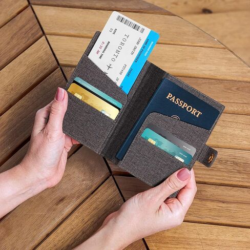 حافظة حامل جواز سفر Eccolo - محفظة جواز سفر RFID مع غطاء مستندات السفر وحامل بطاقة الائتمان، جلد صناعي، قفل سريع، تخزين داخلي، يناسب جواز السفر ذو الحجم القياسي (وردي، 4 × 5.5 بوصة) in Saudi Arabia