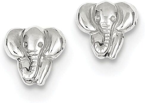 FB Jewels Solid 14K White Gold Elephant Earrings in Saudi Arabia