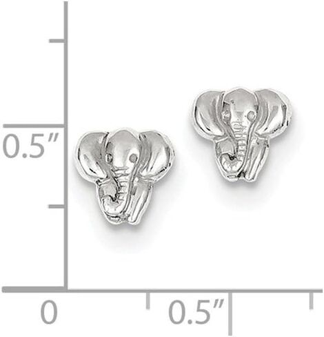 FB Jewels Solid 14K White Gold Elephant Earrings in Saudi Arabia