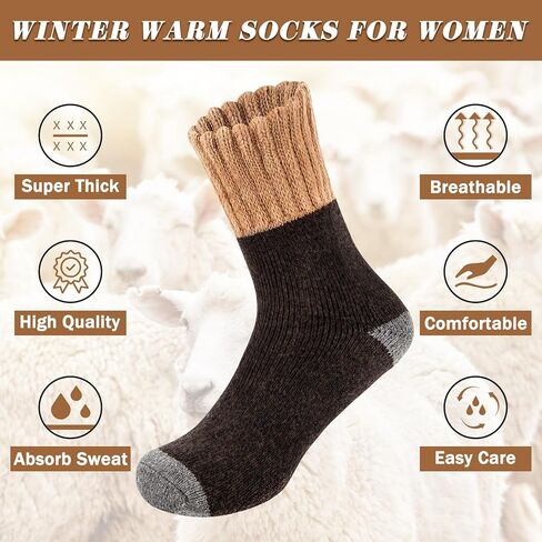 iCamter Womens Wool Socks Soft Super Thick Warm Socks for Women Thermal Winter Socks for Gifts in Kuwait