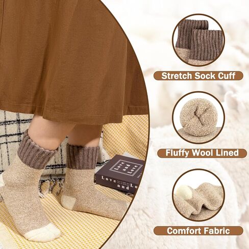 iCamter Womens Wool Socks Soft Super Thick Warm Socks for Women Thermal Winter Socks for Gifts in Kuwait