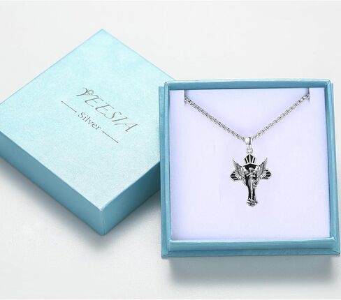 سانت مايكل قلادة 925 الفضة الاسترليني رافائيل / غابرييل / أورييل / كريستوفر قلادة 925 الفضة الاسترليني الصليب أجنحة قلادة حماية تميمة القلائد رئيس الملائكة الكاثوليكية قلادة المجوهرات الدينية للرجال النساء in Kuwait