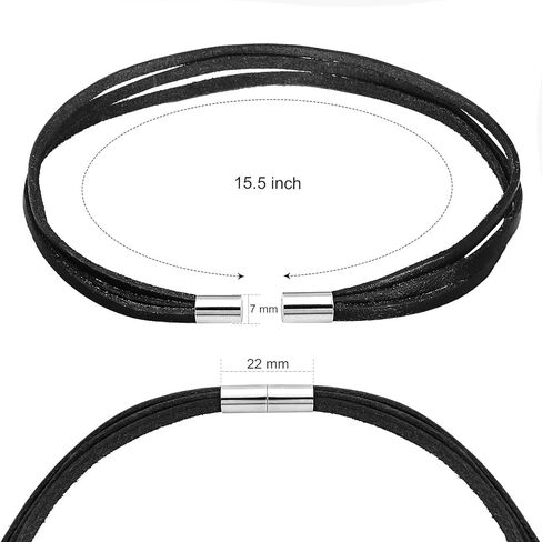 JEWELRIESHOP Monotone Rough Finish Genuine Leather Wrap Magnetic Bracelet Wristband in Saudi Arabia