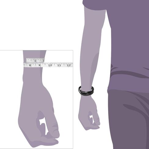 JEWELRIESHOP Monotone Rough Finish Genuine Leather Wrap Magnetic Bracelet Wristband in Saudi Arabia