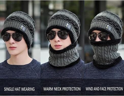 شتاء دافئ مطاطا لينة حماية الأذن وشاح محبوك قبعة الصوف اصطف مع واقي الوجه القبعات يندبروف قبعة صغيرة دافئة in Kuwait