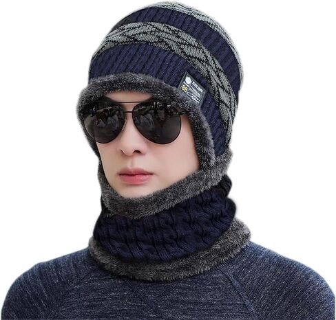شتاء دافئ مطاطا لينة حماية الأذن وشاح محبوك قبعة الصوف اصطف مع واقي الوجه القبعات يندبروف قبعة صغيرة دافئة in Kuwait