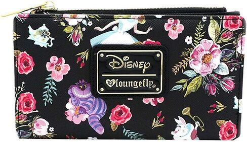 Loungefly x Alice in Wonderland Character Floral Print Wallet (Black, One Size) in Saudi Arabia