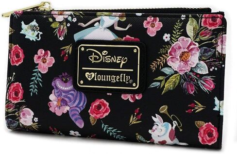 Loungefly x Alice in Wonderland Character Floral Print Wallet (Black, One Size) in Saudi Arabia