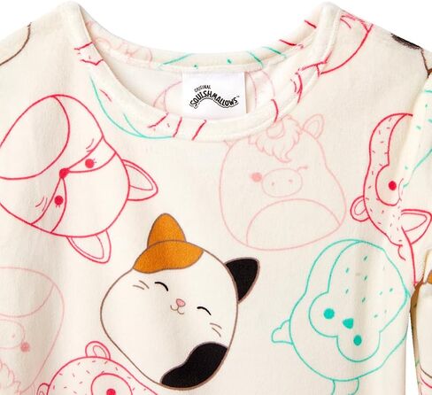 طقم بيجامة للفتيات من SQUISHMALLOWS مكون من 4 قطع وقطعتين - تي شيرت بأكمام طويلة وبنطلون بيجامة in Saudi Arabia