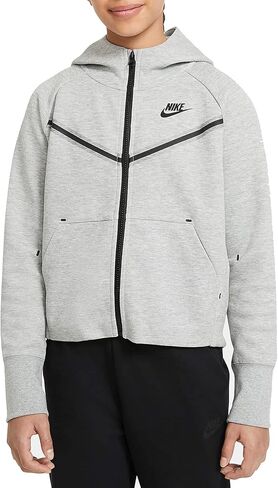 Nike Sportswear Tech Fleece Big KidsFull-Zip Hoodie CZ2570-091 (Grey),Small in Saudi Arabia