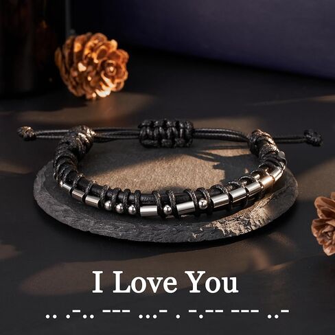 Jeka أنا أحبك سوار جلدي للرجال للابن والأب والزوج وهدايا عيد الحب in Kuwait