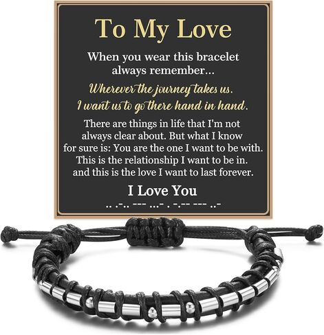 Jeka أنا أحبك سوار جلدي للرجال للابن والأب والزوج وهدايا عيد الحب in Kuwait