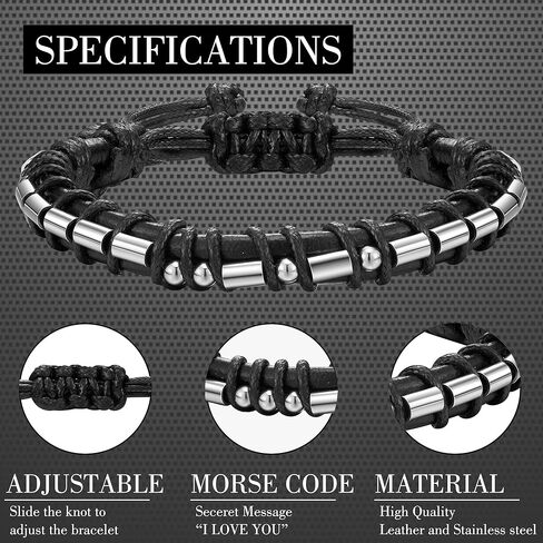 Jeka أنا أحبك سوار جلدي للرجال للابن والأب والزوج وهدايا عيد الحب in Kuwait