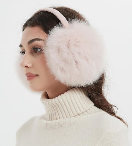 Bibury Real Fox Fur Earmuffs, Winter Ear Muffs, Cold Weather Head Warmer… in Saudi Arabia