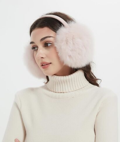 Bibury Real Fox Fur Earmuffs, Winter Ear Muffs, Cold Weather Head Warmer… in Saudi Arabia