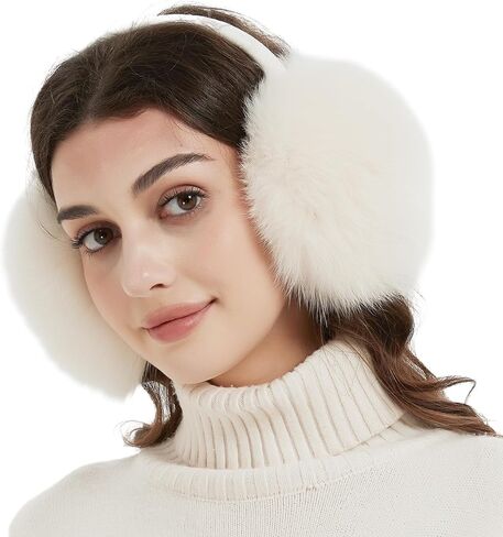 Bibury Real Fox Fur Earmuffs, Winter Ear Muffs, Cold Weather Head Warmer… in Saudi Arabia