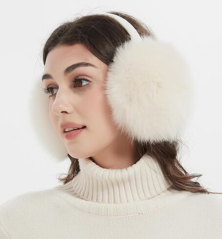 Bibury Real Fox Fur Earmuffs, Winter Ear Muffs, Cold Weather Head Warmer… in Saudi Arabia
