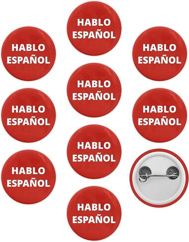 شارة Hablo Español مستديرة - شارة مدرس اللغة الإسبانية باللغة الأجنبية Yo Hablo Espanol (2.25 بوصة) in Saudi Arabia