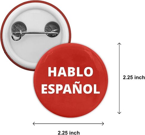 شارة Hablo Español مستديرة - شارة مدرس اللغة الإسبانية باللغة الأجنبية Yo Hablo Espanol (2.25 بوصة) in Saudi Arabia