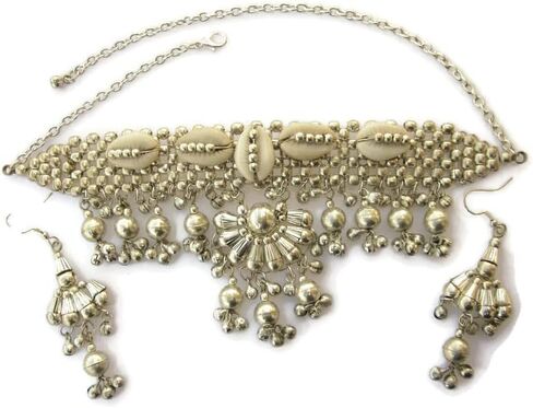 انديا ستوب قلادة طويلة بنمط بوهو بسلسلة متصلة بالخرز مقاس 8 ملم من سنو فلاك | مجوهرات عصرية فريدة للنساء | نمط تقليدي عتيق بنمط غجري هيبي ريترو, أحجار كريمة, سنو فليك in Kuwait