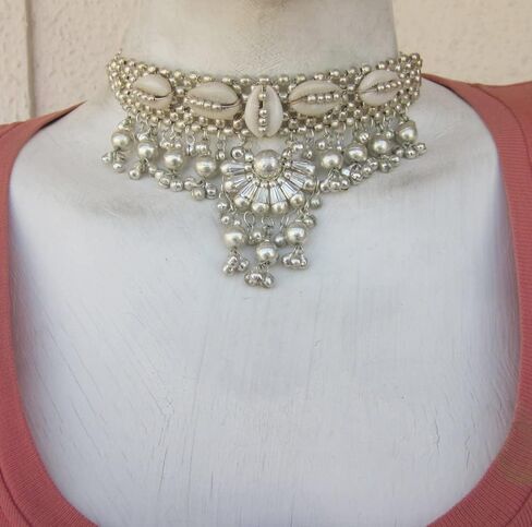 انديا ستوب قلادة طويلة بنمط بوهو بسلسلة متصلة بالخرز مقاس 8 ملم من سنو فلاك | مجوهرات عصرية فريدة للنساء | نمط تقليدي عتيق بنمط غجري هيبي ريترو, أحجار كريمة, سنو فليك in Kuwait