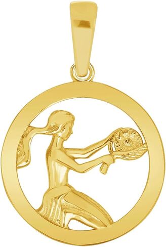 Jewelry America 14k Yellow Gold Round Zodiac Sign Charm Horoscope Pendant (Small) in Saudi Arabia