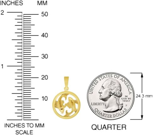 Jewelry America 14k Yellow Gold Round Zodiac Sign Charm Horoscope Pendant (Small) in Saudi Arabia