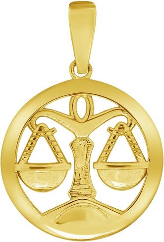 Jewelry America 14k Yellow Gold Round Zodiac Sign Charm Horoscope Pendant (Small) in Saudi Arabia