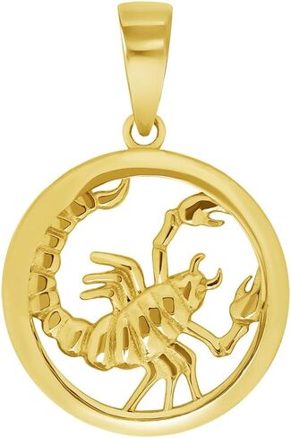 Jewelry America 14k Yellow Gold Round Zodiac Sign Charm Horoscope Pendant (Small) in Saudi Arabia