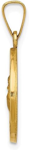 Diamond2Deal 14k Yellow Gold Polished and Satin St. Anthony Medal Pendant Fine Jewelry for Women (L- 21.6 mm W- 14.9 mm) in Saudi Arabia