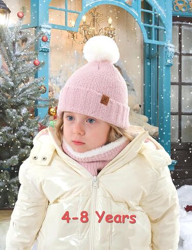 Kids Hat Scarf Gloves Set Girl Ages 3-5 4-6, Toddler Winter Fleece Lined Beanie Hats Mittens 2t Boys Baby 6-12 9 12-18 Months in Saudi Arabia