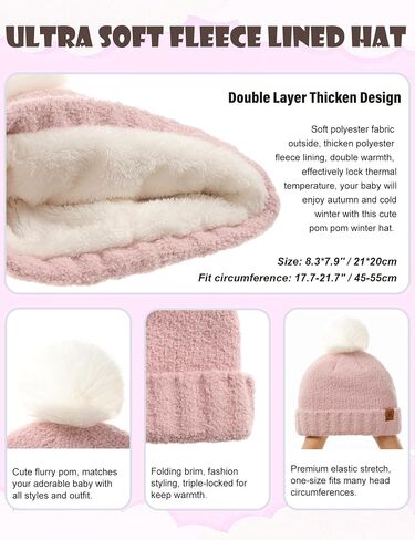 Kids Hat Scarf Gloves Set Girl Ages 3-5 4-6, Toddler Winter Fleece Lined Beanie Hats Mittens 2t Boys Baby 6-12 9 12-18 Months in Saudi Arabia
