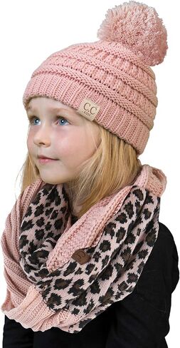 Funky Junque Kids Matching Set Girls Boys Toddler Infinity Scarf Hat Beanie Tail Headwrap Bundle in Saudi Arabia