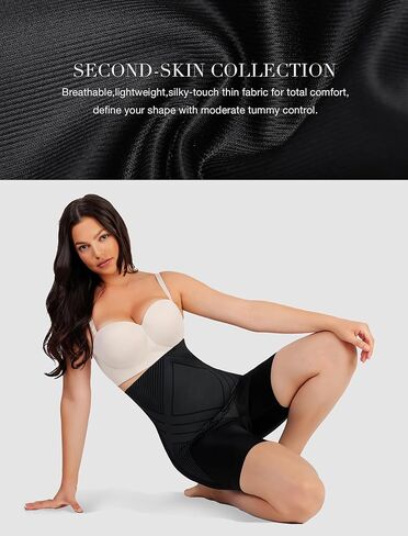 ملابس داخلية للنساء من Lover-Beauty، شورت عالي الخصر متوسط ​​الفخذ، شورت غير مرئي لتخسيس البطن والتحكم في البطن in Kuwait