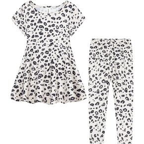 Mud Kingdom St. Patrick's Day Girls Outfits All Over Print Lucky Clover Pants Set Green Traditional Summer