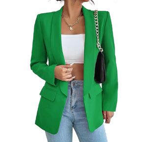Perbai Women's Long Sleeve Open Front Blazer Casual Shawl Collar OL Work Office Suit Jacket in Kuwait