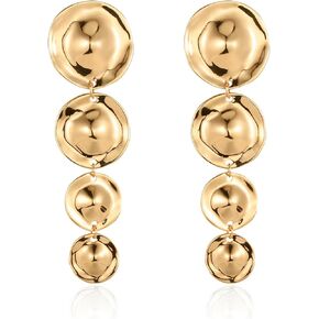 أقراط من HolidayQbee بمشبك للنساء أقراط دائرية ذهبية أقراط مكتنزة in Kuwait