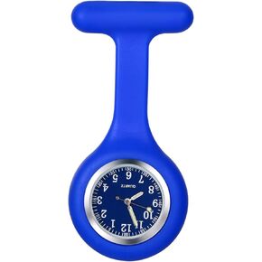 ساعة لانكاردو ممرضة مع يد ثانية للنساء والرجال دبوس على بروش معلق على طية صدر السترة، غطاء جيلي من السيليكون، شارة سماعة الطبيب المستديرة، ساعة جيب فوب طبية للأطباء in Kuwait