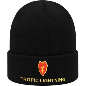 Dutern 25th Infantry Division Embroidery Classic Beanie Hat Cuffed Winter Hat Knit Toque Skull Cap Black in Kuwait