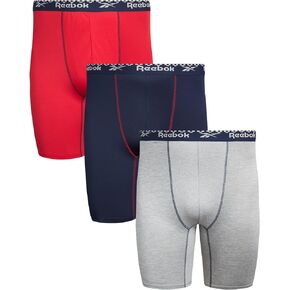 Reebok Men's Underwear - Big and Tall Long Leg Performance Boxer Briefs (3 Pack)(2XL - 4XL)